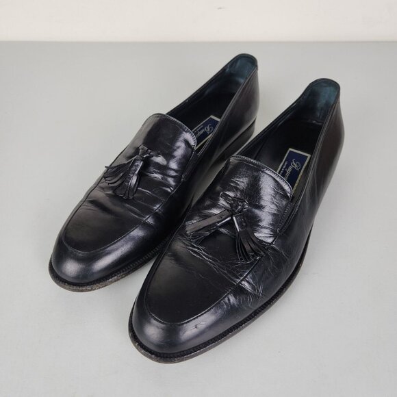Cole Haan Shoes Mens 10.5 Black Leather Bragano Loafers Made In Italy Italian - Picture 1 of 13